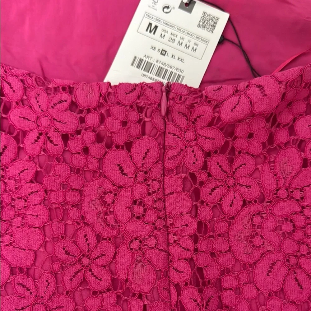 NWT Zara Pink Lace Dress